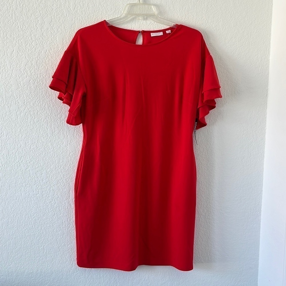 NWT New York & Company Flutter Ruffle Sleeve Dress Size Medium